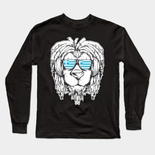 Rasta Reggae Lion Greek Gift Rastafari Long Sleeve T-Shirt